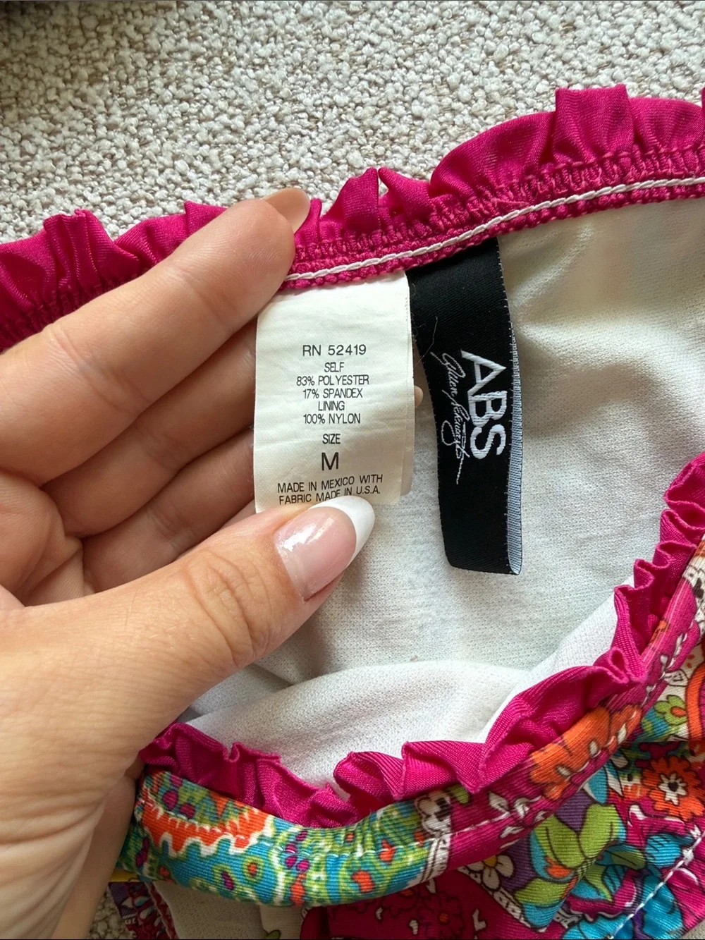 ABS Allen Schwartz Floral Paisley Bikini - Fuchsia & Turquoise